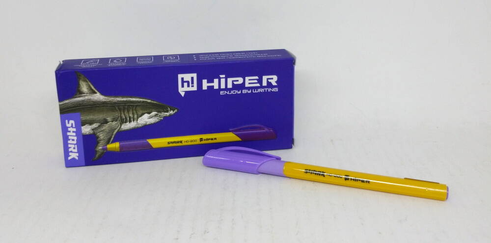 Ручка маслянная Shark, 0,7мм фиолет, ЦЕНА ЗА УП. 10ШТ, в кор. 15*7*2см, ТМ Hiper Ручка маслянная Shark, 0,7мм фиолет, ЦЕНА ЗА УП. 10ШТ, в кор. 15*7*2см, ТМ Hiper