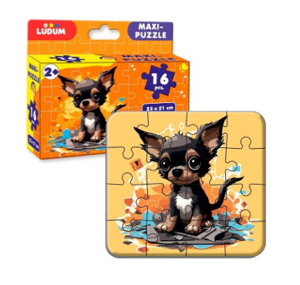 Гра настільна набір Максіпазлів 2 в1 Котик 3+Собачка по 16елем., ТМ Ludum, Україна