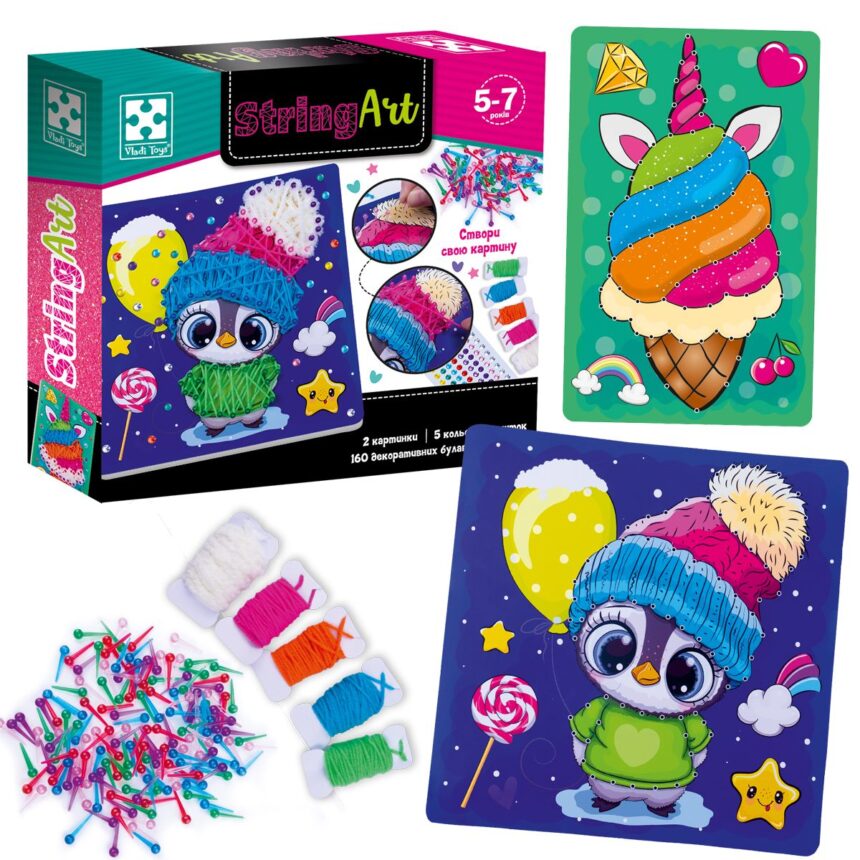 Набор для творчества стринг арт "Ласунчик" (укр), в кор. 21*21*5см, ТМ Vladi Toys, Украина