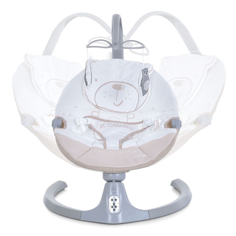 Убаюкивающий центр CUTE Beige, пульт, APP, 5 скор., таймер, 12 мелодий, Bluetooth, 2 полож.спинки, бежевый (1шт)