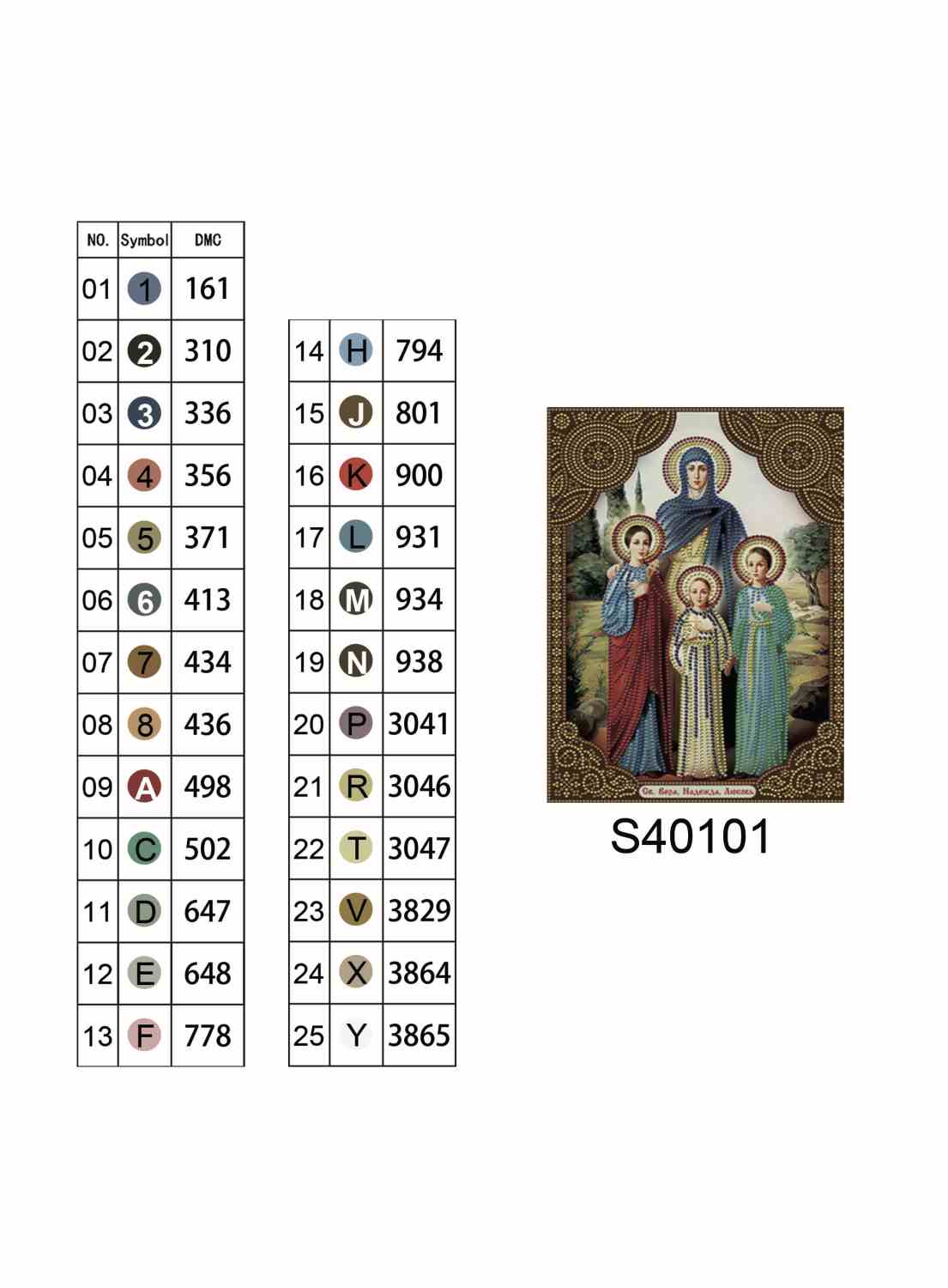 Алмазная мозаика "Віра, Надія, Любов та мати їх Софія" 40*50см, на подрамнике , в кор. 41*51*2,5см, ТМ Dreamtoys