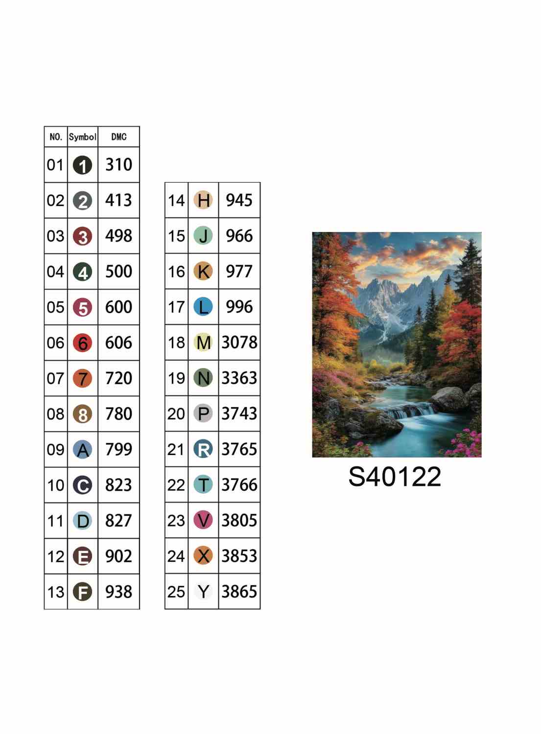 Алмазная мозаика  "Горный поток" 40*50см, на подрамнике, в кор. 41*51*2,5см, ТМ Dreamtoys