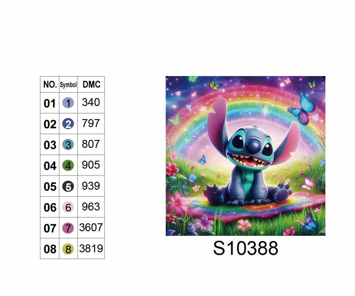 Алмазна мозаїка "Райдужне щастя Стіча", 20*20см, на рамці, в кор. 21*21*2,5см, ТМ Dreamtoys