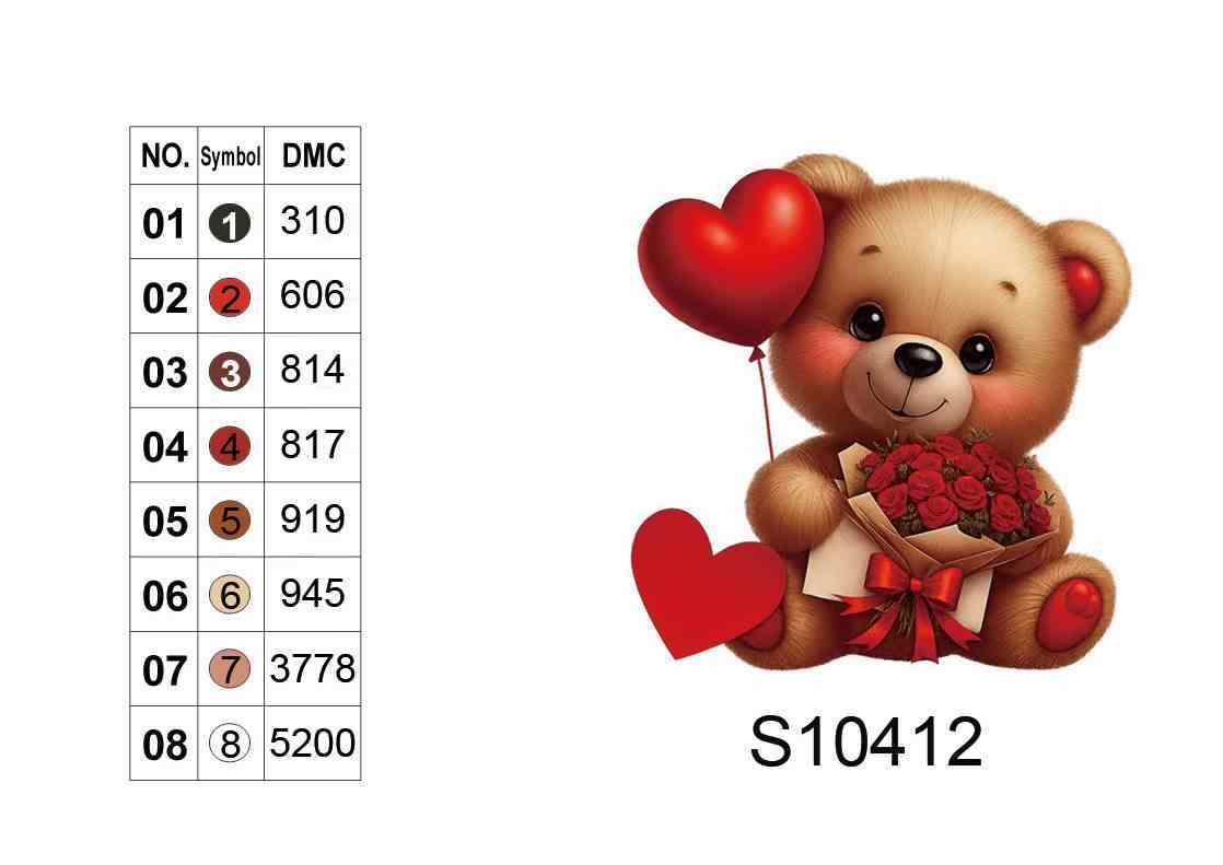 Алмазна мозаїка "Ведмедик- романтик", 20*20см, на рамці, в кор. 21*21*2,5см, ТМ Dreamtoys