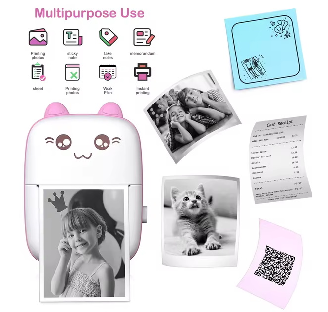 Портативний термопринтер Bluetooth з вушками, в кор. 12*9*5см