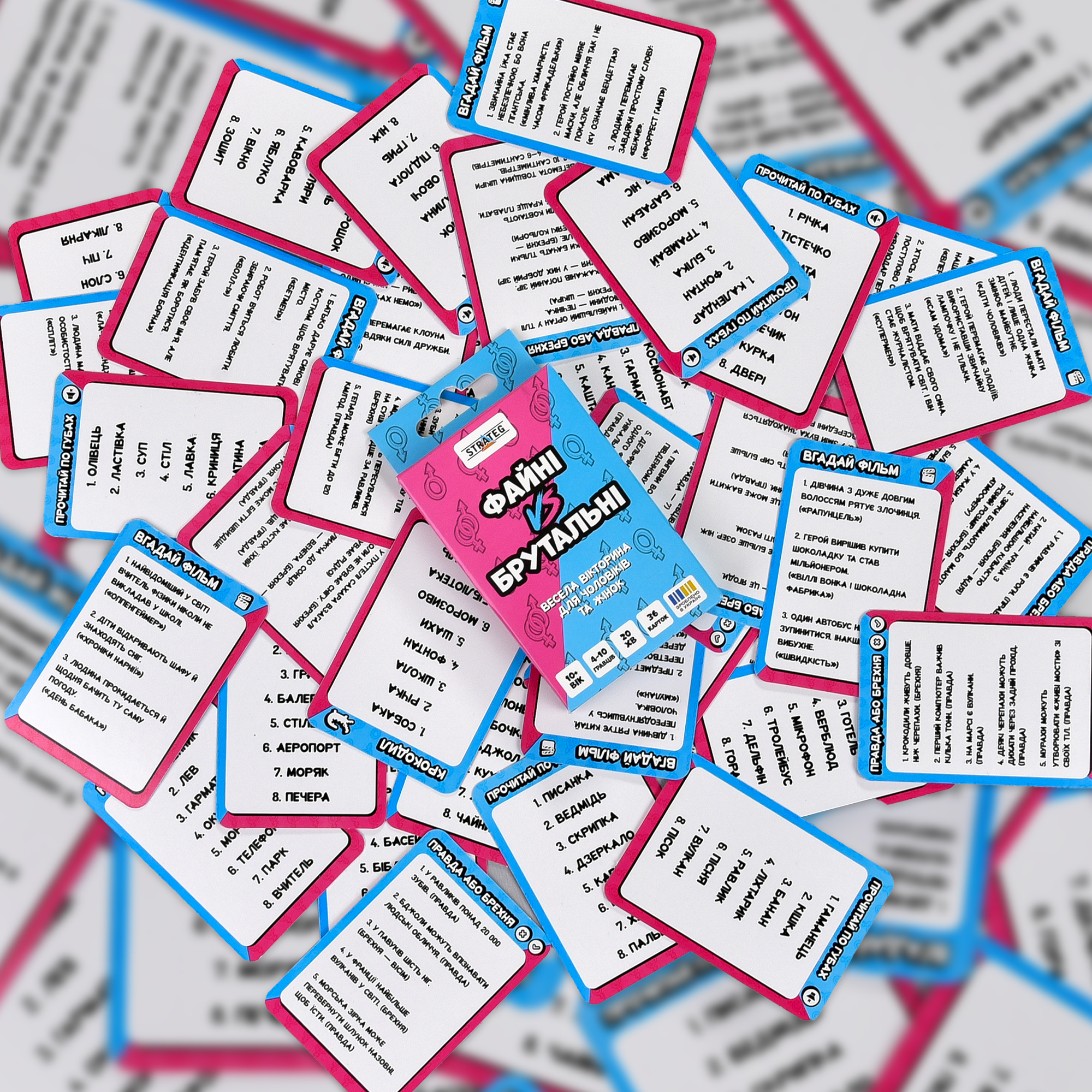 Настольная игра "ФАЙНИ VS БРУТАЛЬНЫЕ", в кор. 10,7*6*12см, ТМ Стратег, Украина