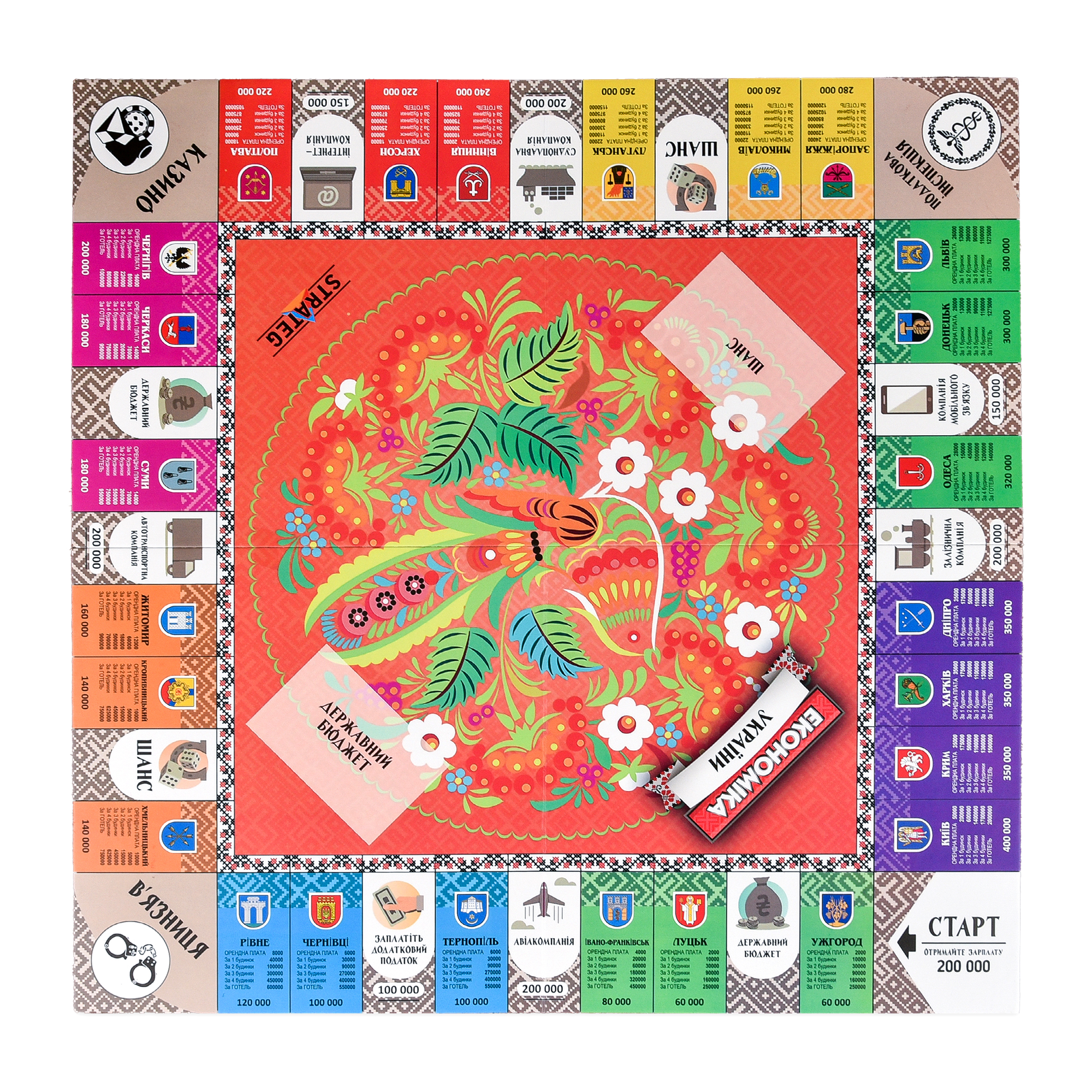 Настольная игра "Экономика Украины", в кор. 34*29,1*5,4см, ТМ Стратег, Украина