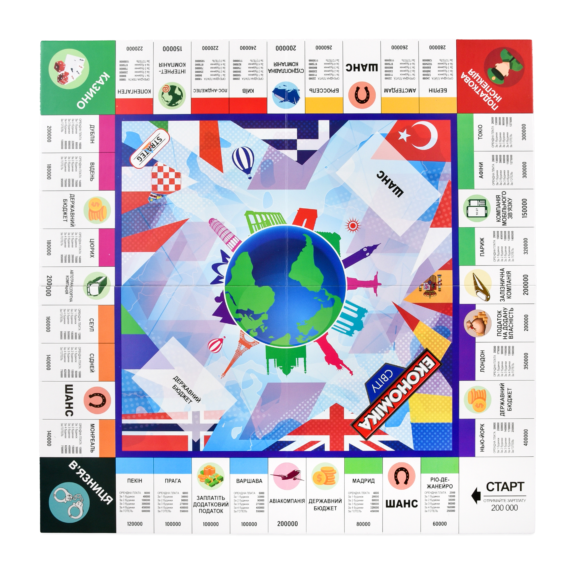 Настольная игра "Экономика мира", в кор. 34*29,1*5,4см, ТМ Стратег, Украина