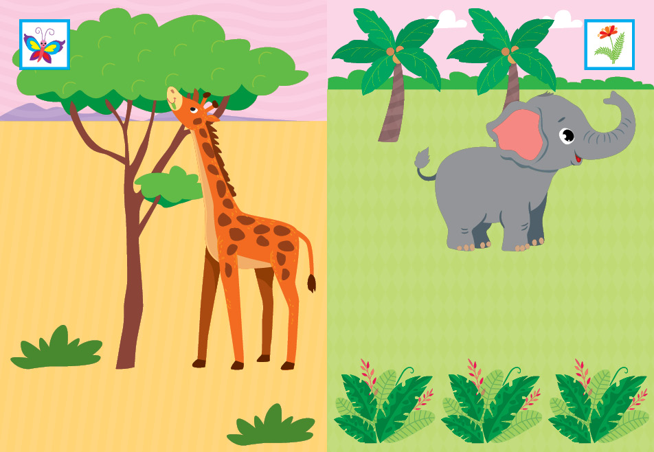 Книга "Наклей, малятко! Клац-клац! Хто живе в Африці?" 17*23см, Украина, ТМ УЛА