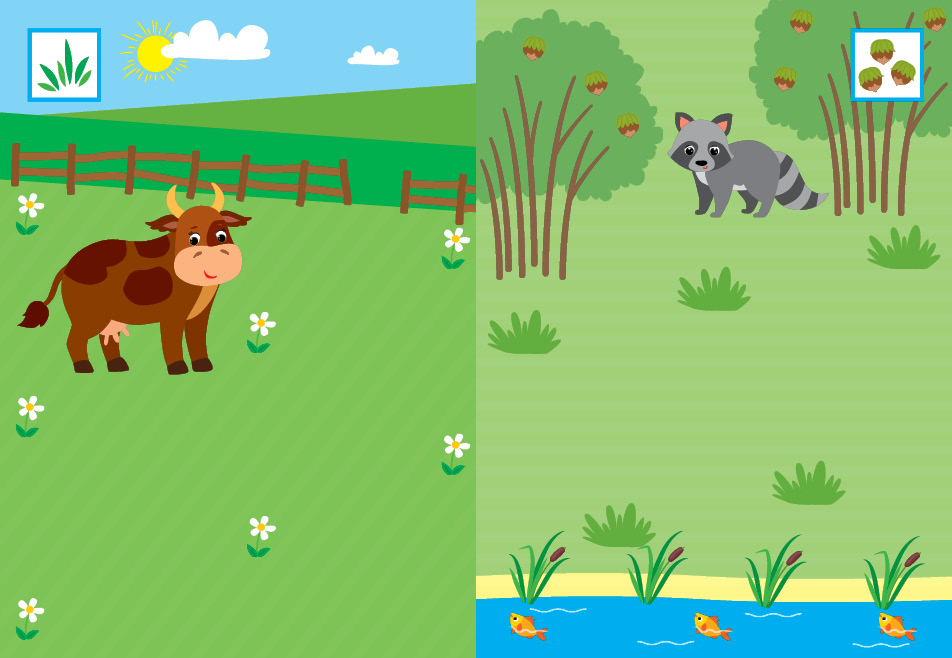 Книга "Наклей, малятко! Хрум-хрум! Що їдять тваринки?" 17*23см, Україна, ТМ УЛА