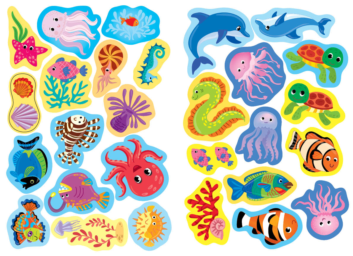 Книга "Прості аплікації великими наліпками. Морські пригоди" 21*30,5см, Україна, ТМ УЛА