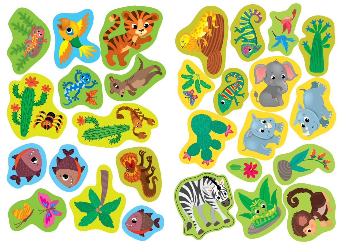 Книга "Прості аплікації великими наліпками. Тварини світу" 21*30,5см, Україна, ТМ УЛА