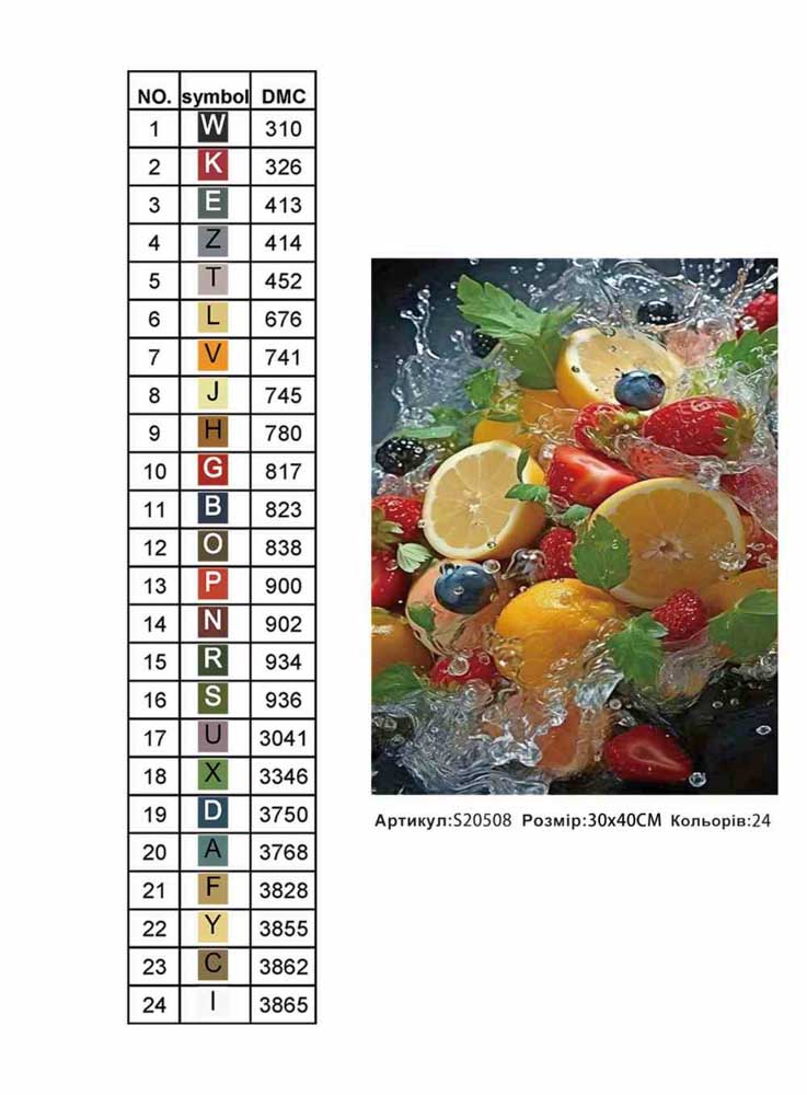 Алмазна мозаїка "Вітамінний заряд" 30*40см, на рамці, в кор. 31*41*2,5см, ТМ Dreamtoys