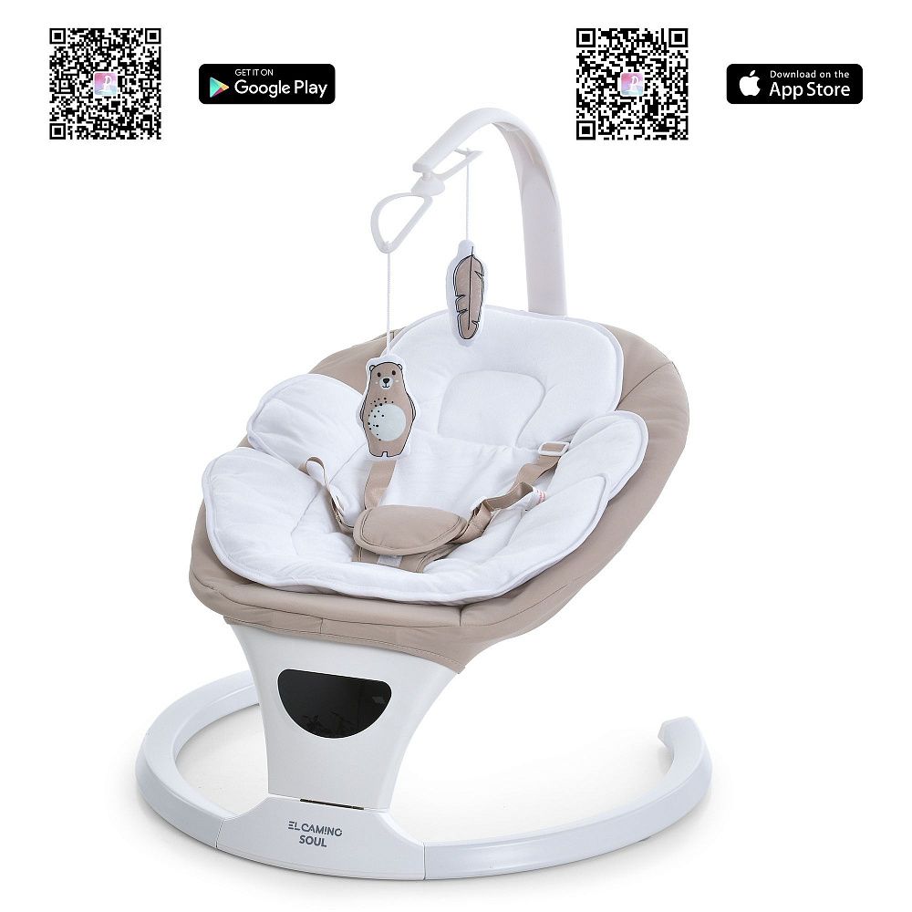 Заколисуючий центр SOUL Beige, пульт, 5швидк., таймер, 12 мелодій, Bluetooth, APP, сенсор заколисування, бежевий (1шт) Заколисуючий центр SOUL Beige, пульт, 5швидк., таймер, 12 мелодій, Bluetooth, APP, сенсор заколисування, бежевий (1шт)
