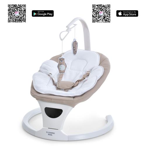 Убаюкивающий центр SOUL Beige, пульт, 5скор., таймер, 12 мелодий, Bluetooth, APP, сенсор укачивания, бежевый (1шт) Убаюкивающий центр SOUL Beige, пульт, 5скор., таймер, 12 мелодий, Bluetooth, APP, сенсор укачивания, бежевый (1шт)