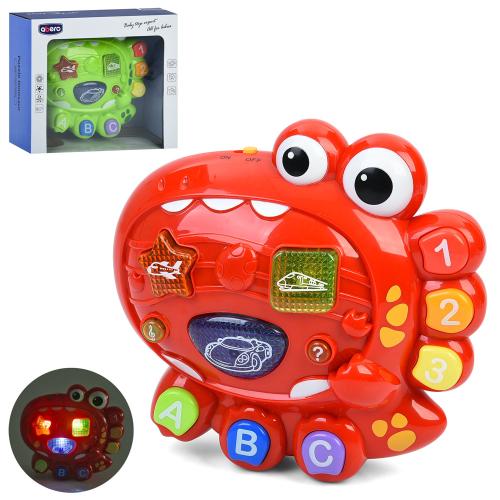 Игра Динозавр, 21*20*7см, музыка, звук(англ), свет, учебный (цифры,буквы, цвета, транспорт), колеса, 2 цвета, на батар., в кор. 25*21*9см (24шт) Игра Динозавр, 21*20*7см, музыка, звук(англ), свет, учебный (цифры,буквы, цвета, транспорт), колеса, 2 цвета, на батар., в кор. 25*21*9см (24шт)