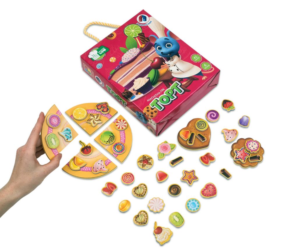 Игра магнитная "Торт", украинский, в кор. 18*5*22см, ТМ Vladi Toys, Украина (14шт)