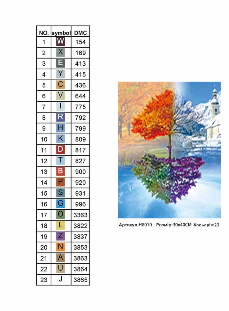 Алмазна мозаїка "Пори року", 30*40см, на підрамнику, в кор. 31*41*2,5см, ТМ Dreamtoys